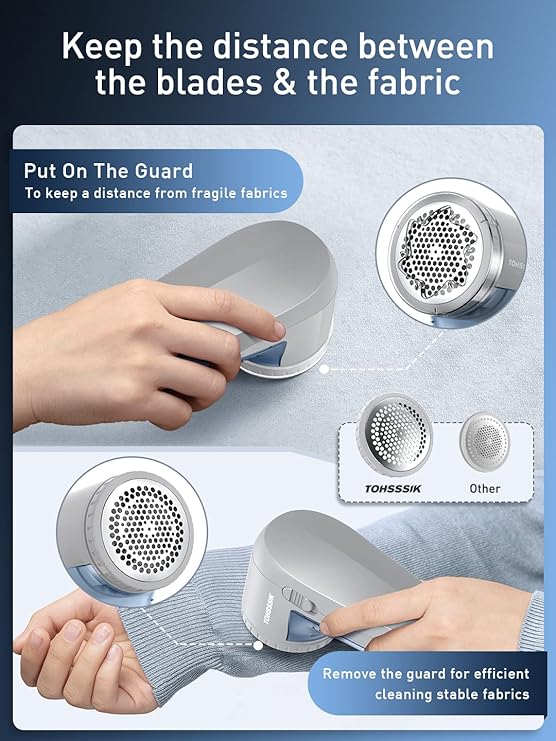 lint remover electric rechargeable shaver with 3-leaf stainless steel blades