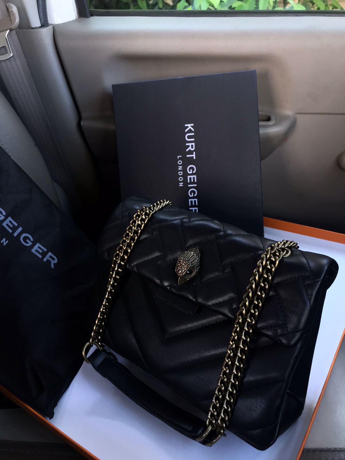 KURT GEIGER SPACIOUS BAG INSIDE LOGO OUTSIDE LOGO DUST BAG BRAND BOX CROSS BODY