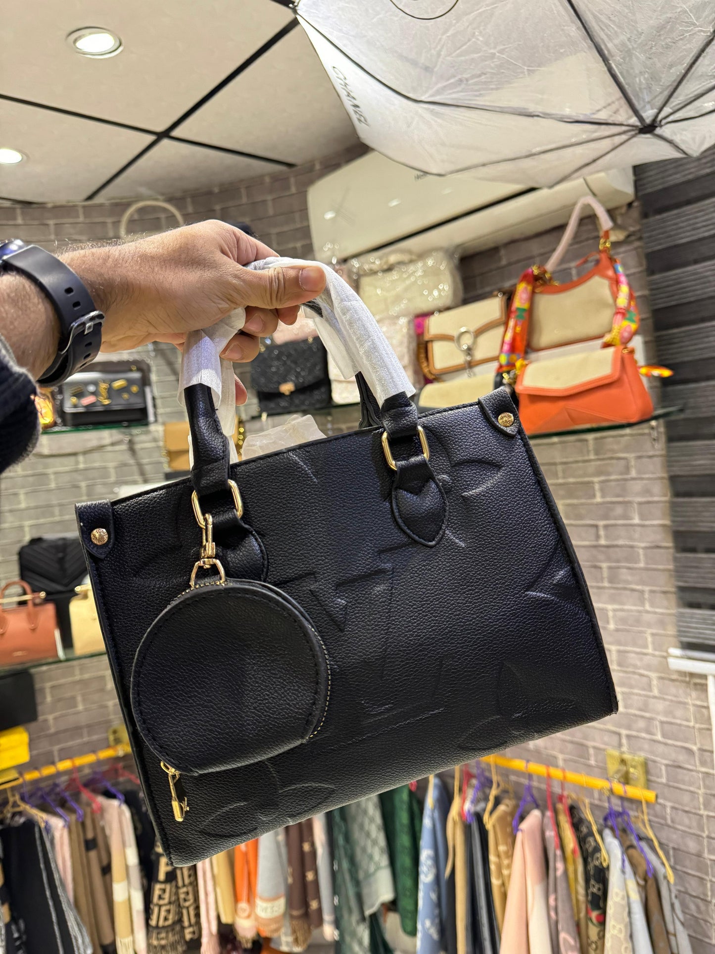 Louis Vuitton High Quality Bag with Ring Pouch Monogrammed Long Strap