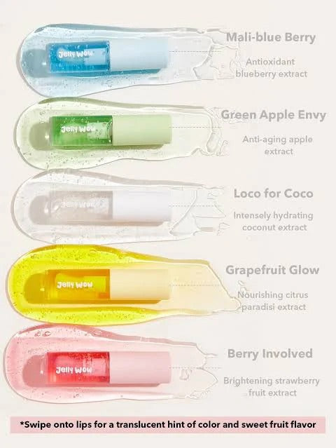 5 in1 Sheglam Jelly Wow Hydrating Lip Oil – Transparent Glossy