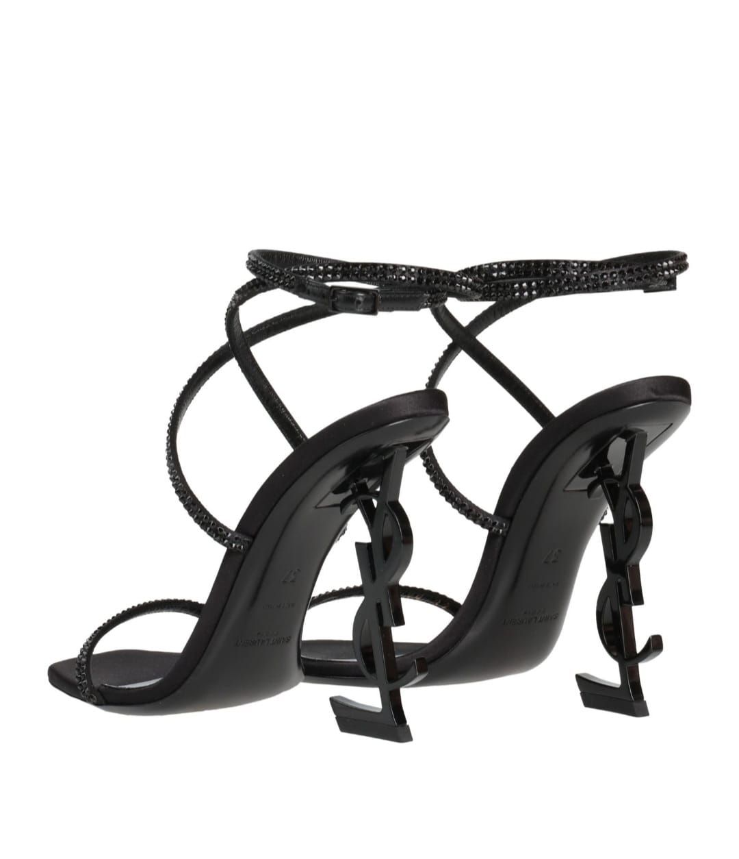 Ysl Logo Heel Sandals – Black Edition
