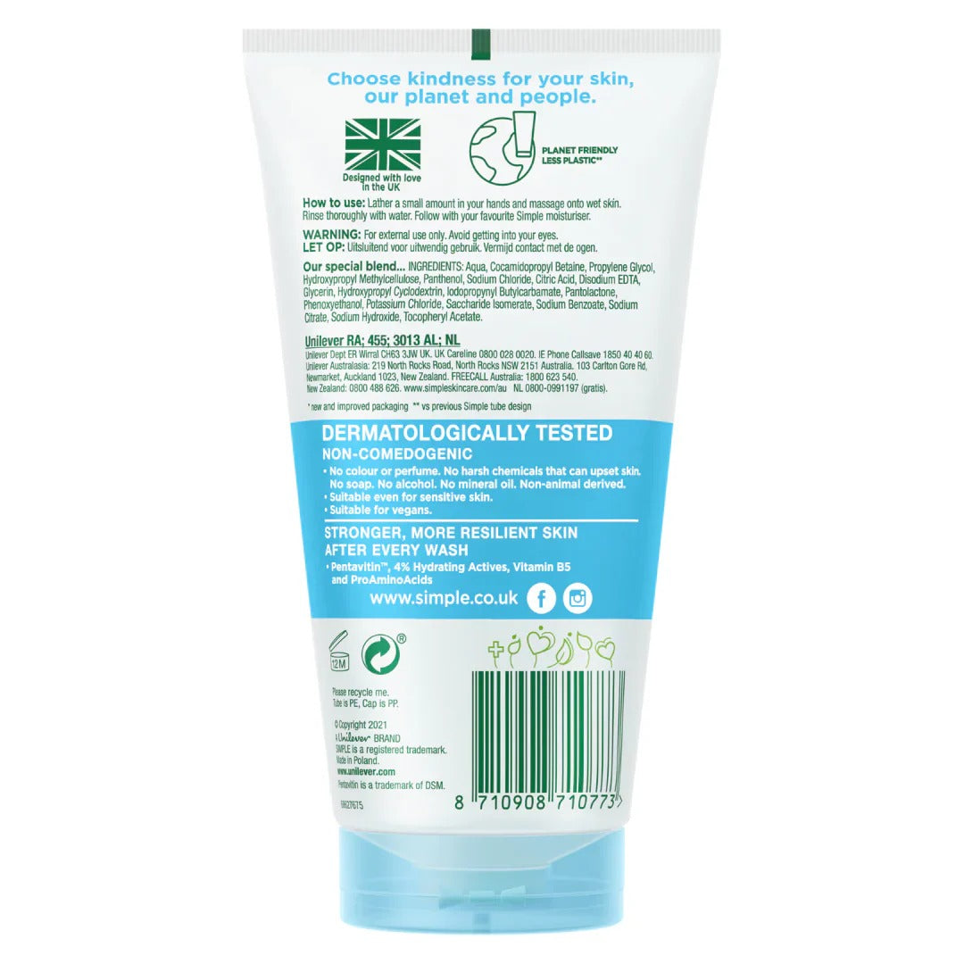 Simple Micellar Water Boost Facial Gel Wash 150ml