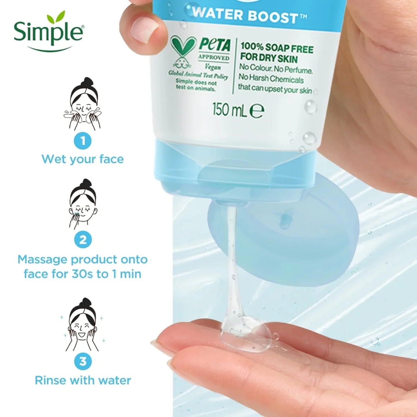 Simple Micellar Water Boost Facial Gel Wash 150ml
