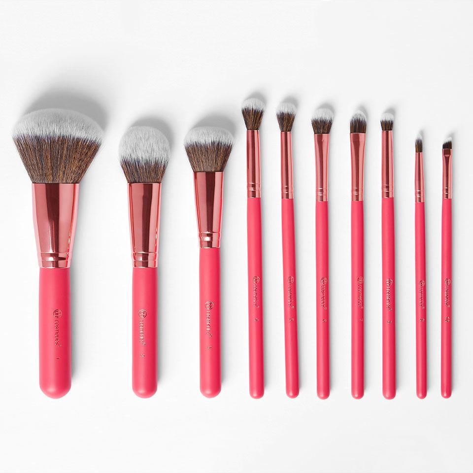 Bombshell Beauty 10 Piece Brush Set with Bag