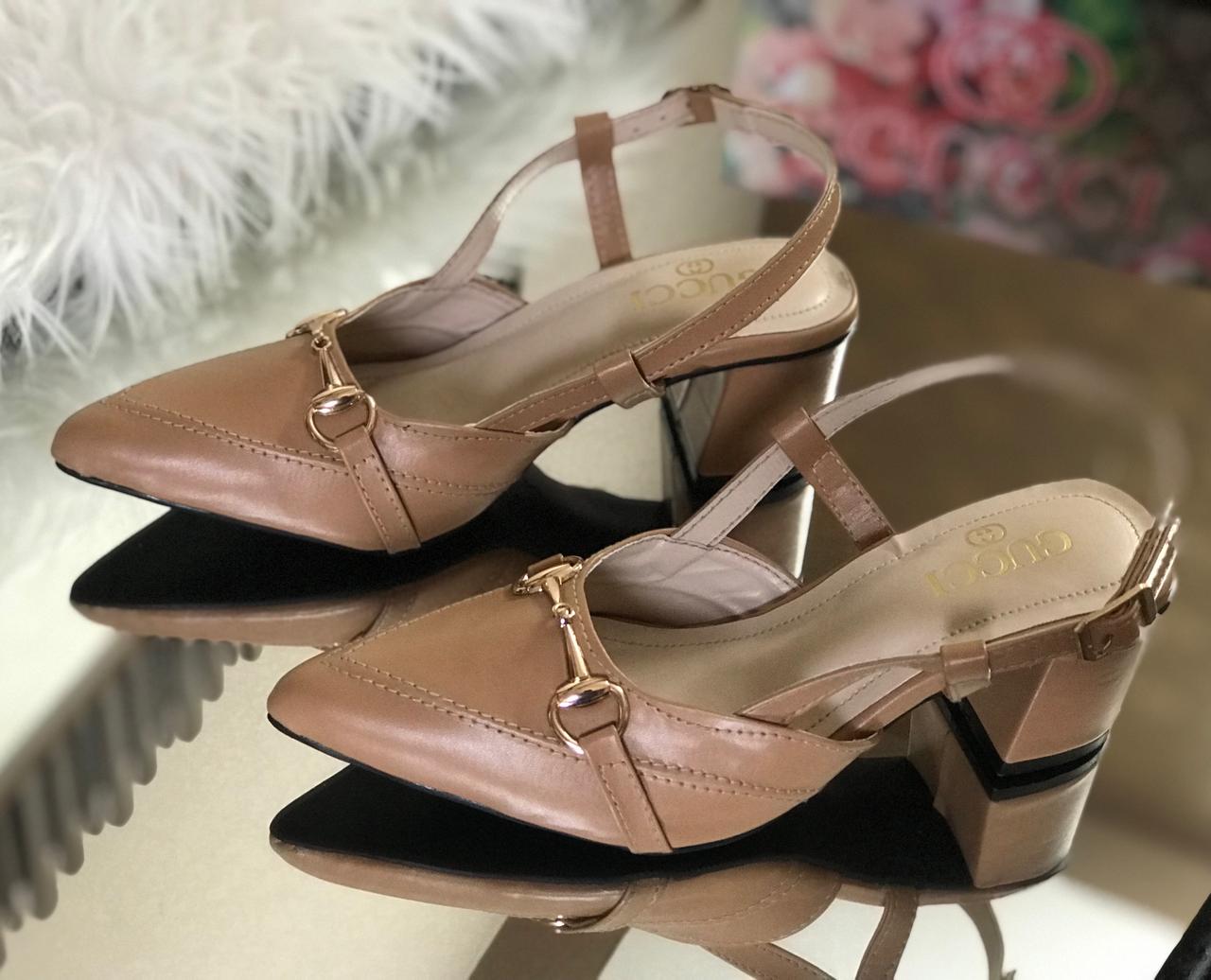 Premium Slingback Block Heels for Women – Pointed Toe Fashion Footwear