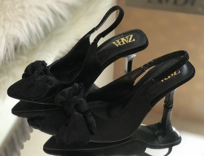 Luxury Satin Bow Slip-On Heels
