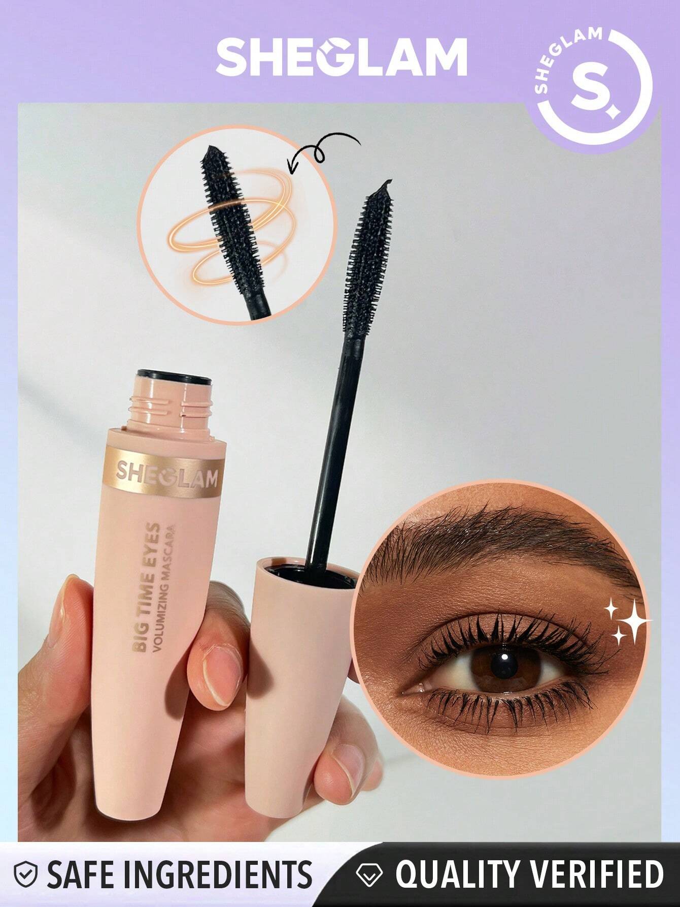 SHEGLAM Big Time Eyes Volumizing Mascara Volumizing No Smudge Easy To Remove