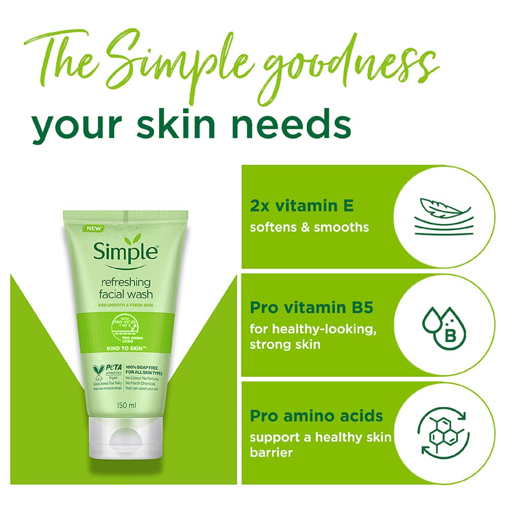 Simple Refreshing Kind To Skin Facial Gel Wash 150ml