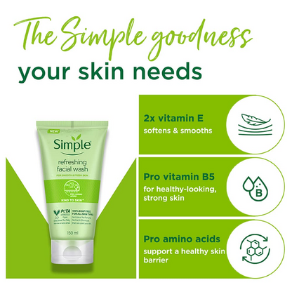 Simple Refreshing Kind To Skin Facial Gel Wash 150ml