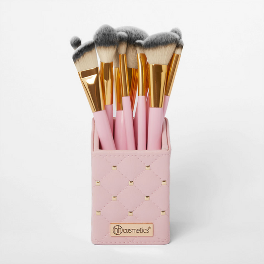 BH Cosmetics - Pink Studded Elegance 12 Piece Brush Set with a Brush Stand