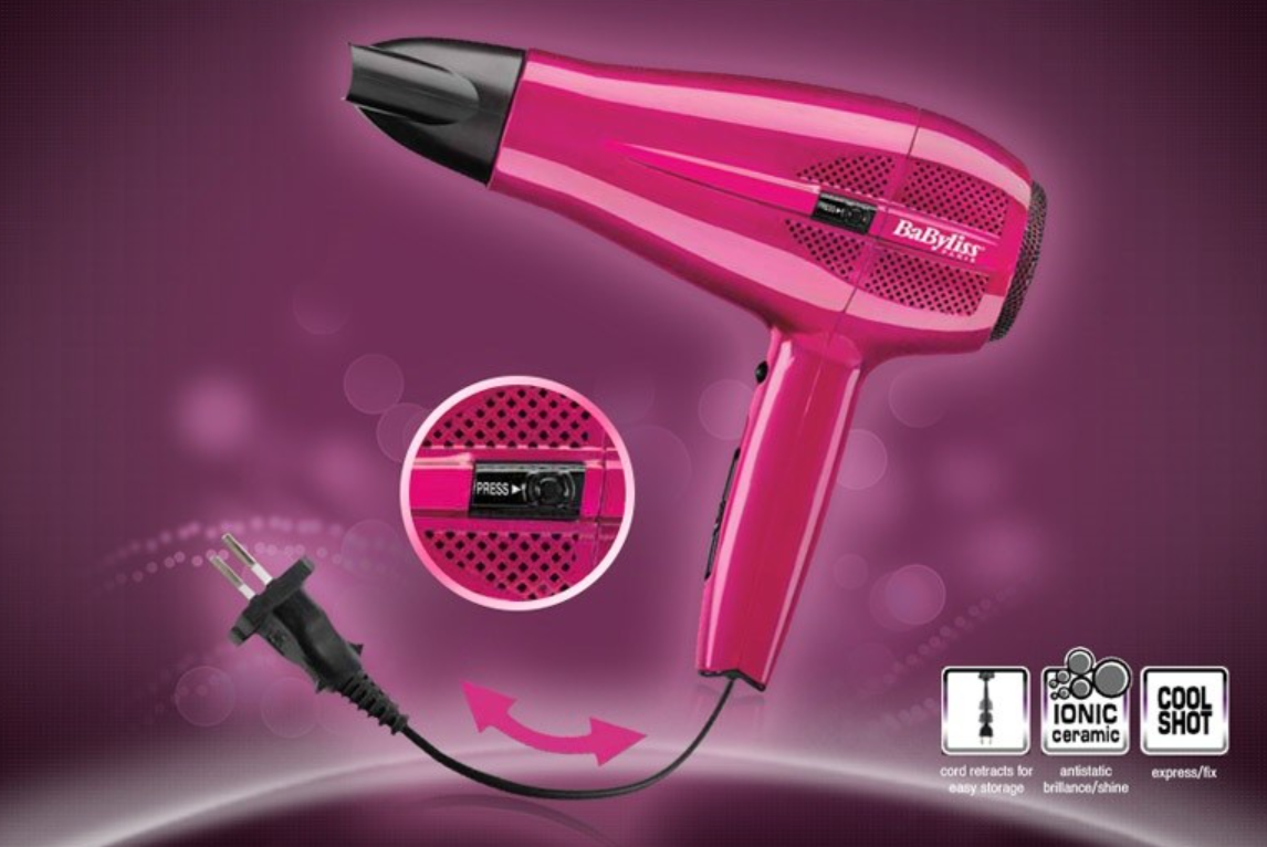 BaByliss Paris RetraCord 1700W Premium Hair Dryer