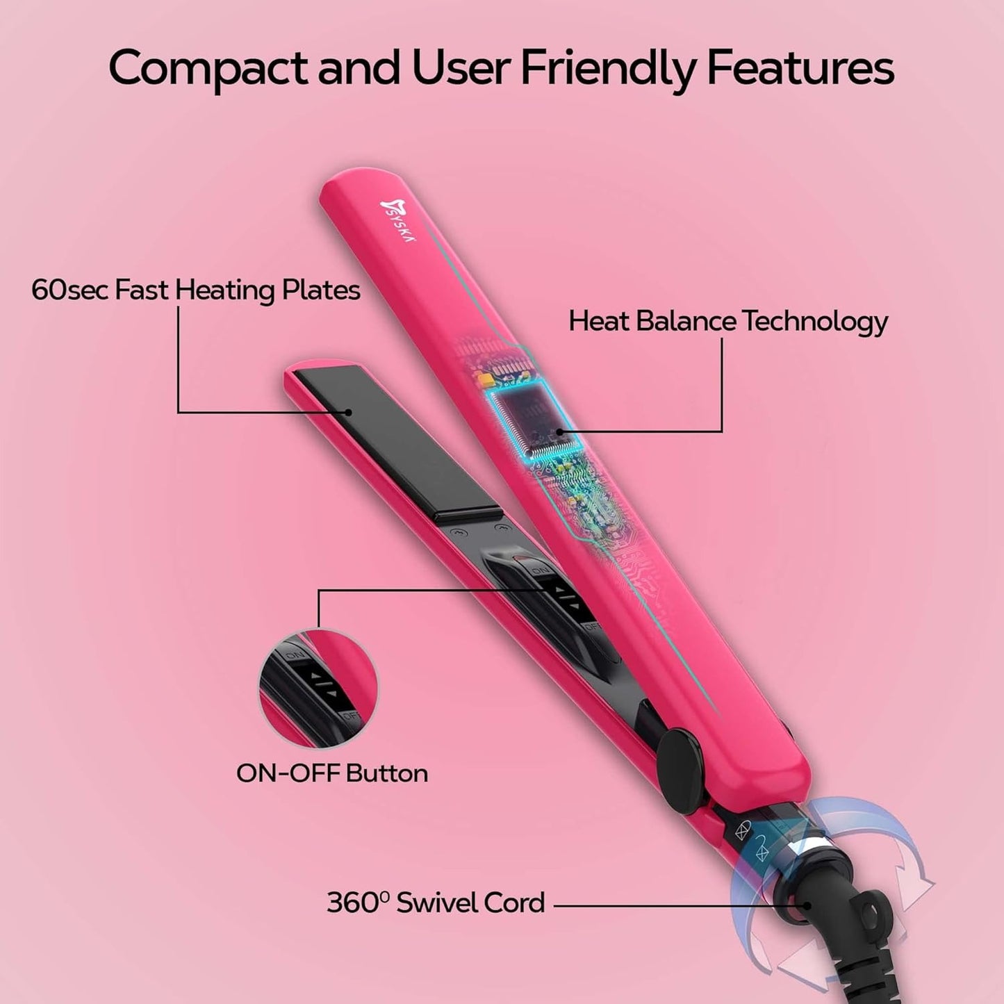 Syska Super Glam Hair Straightener For Women