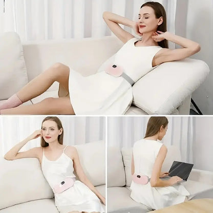 Menstrual Belt - Portable Electric Menstrual Belt- Abdominal Discomfort Heating & Vibrating Massage Belt