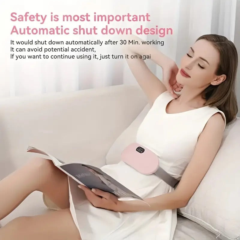 Menstrual Belt - Portable Electric Menstrual Belt- Abdominal Discomfort Heating & Vibrating Massage Belt
