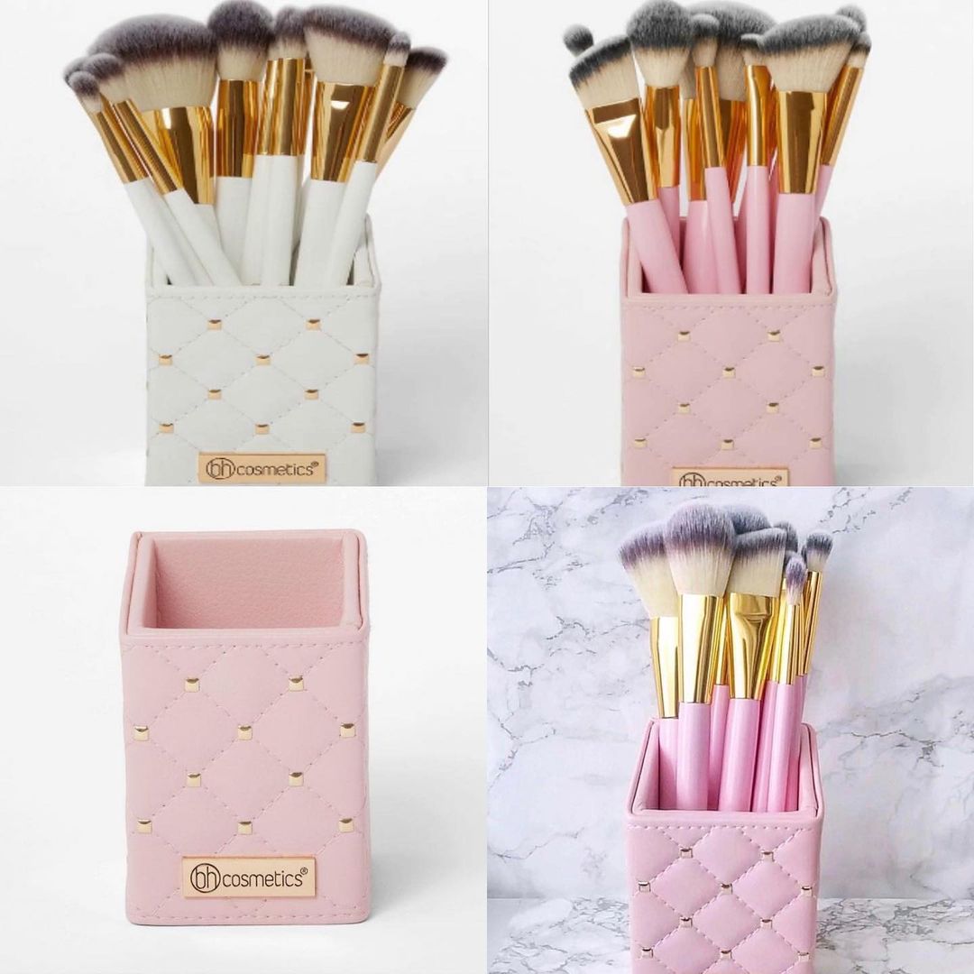 BH Cosmetics - Pink Studded Elegance 12 Piece Brush Set with a Brush Stand