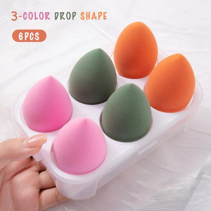 6pcs Multi-Color Makeup Sponge Makeup Puff Mixed Pack