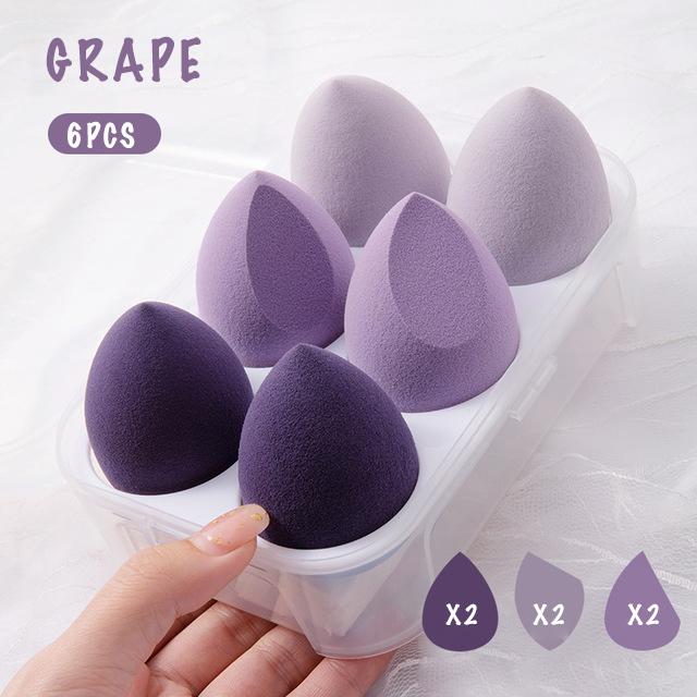 6pcs Multi-Color Makeup Sponge Makeup Puff Mixed Pack