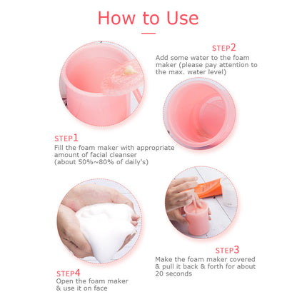 Portable Foam Bubble Maker For Shampoo Face Cleanser