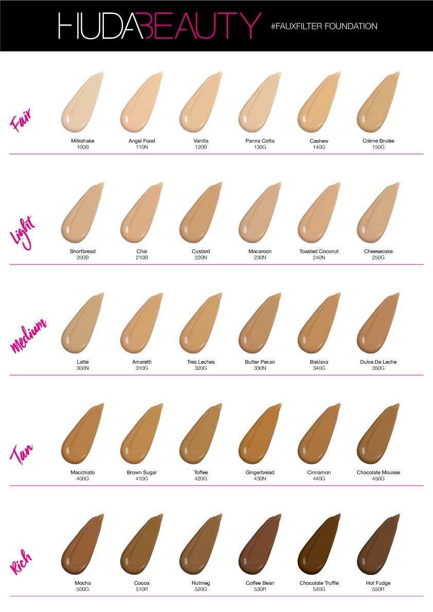 huda beauty foundation shades