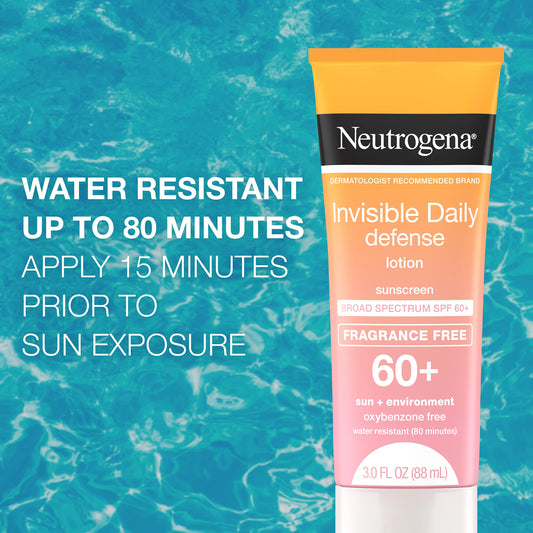 Neutrogena invisible daily defense spf 60+ sunscreen