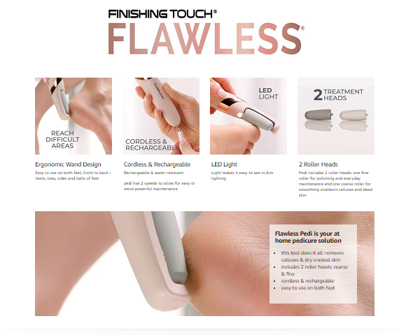 Flawless Finishing Touch Pedi Rechargeable Tool File
