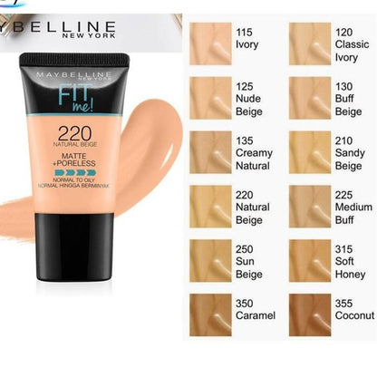 Maybelline New York Fit Me Matte & Poreless Liquid Foundation 18ml Tube