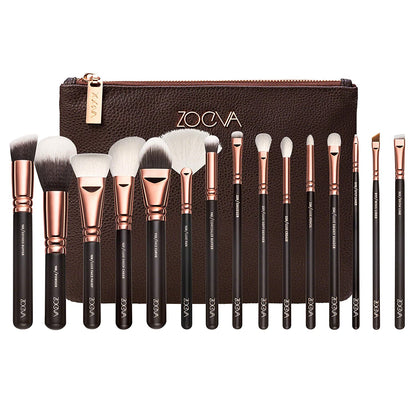 ZOEVA Luxe Complete Makeup Brush Set Includes 15 Face and Eye Makeup Brushes