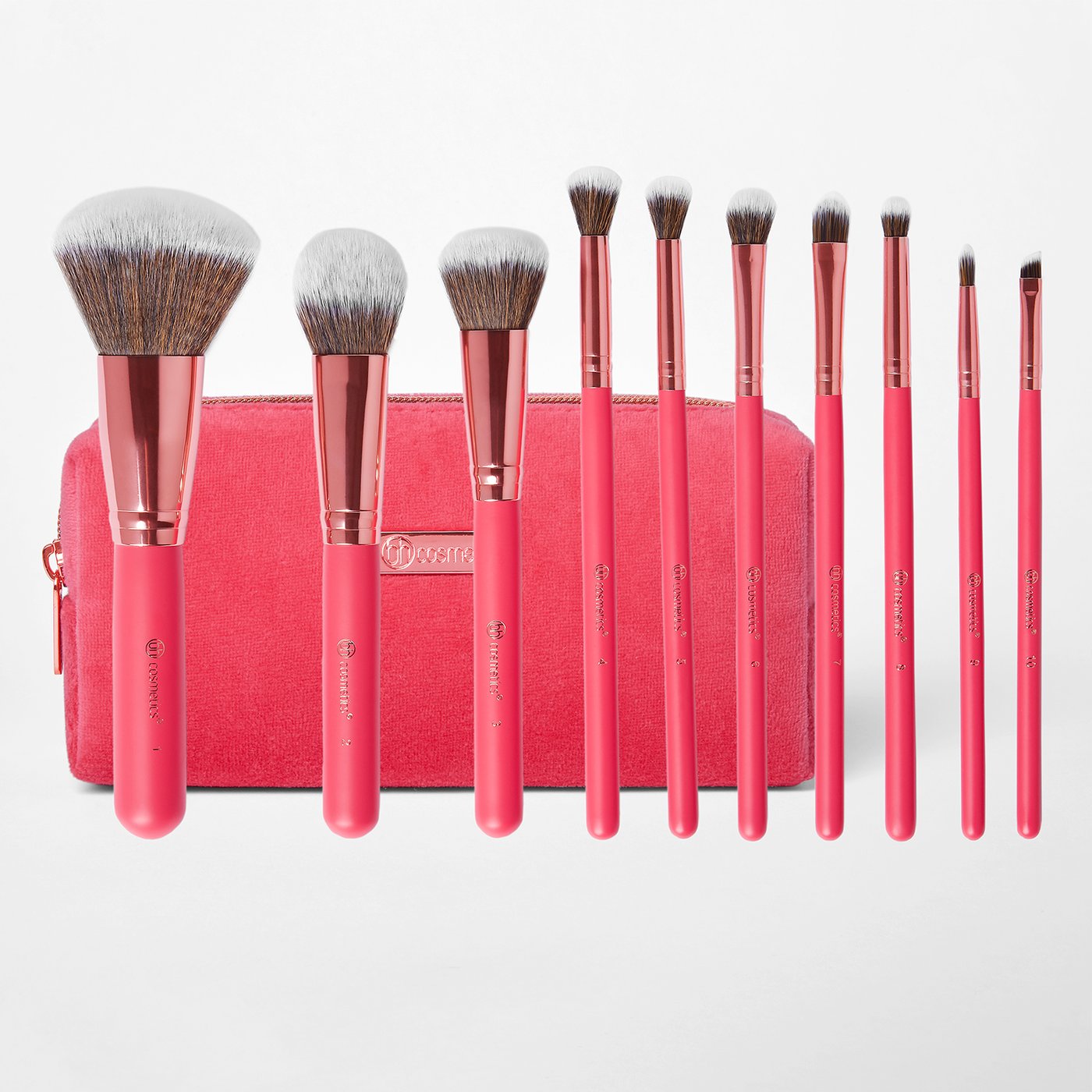 Bombshell Beauty  10 Piece Brush Set with Bag