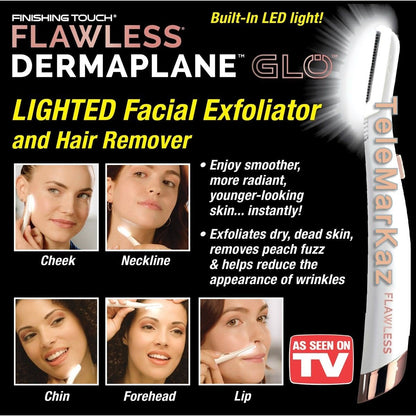 Finishing Touch Flawless Dermaplane Glo Lighted Facial Exfoliator